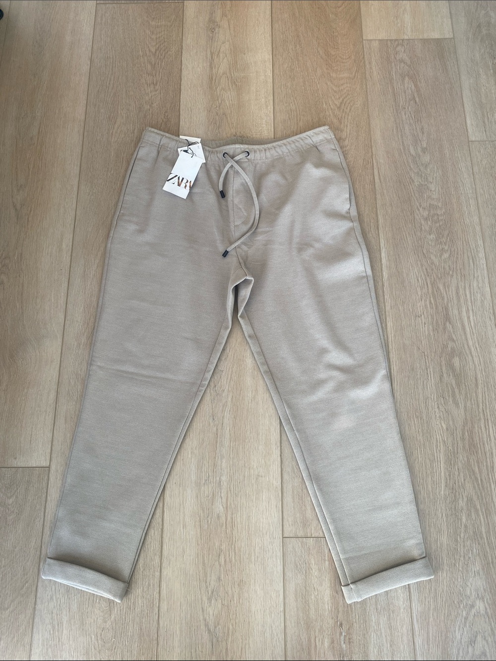 Zara Men Taupe Drawstring Joggers